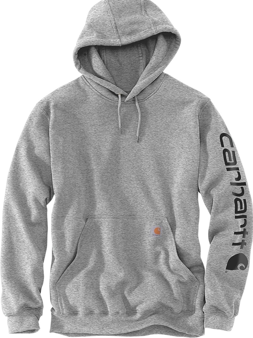 Carhartt Gray Pullover Hoodie with Sleeve Logo-New, without original packaging